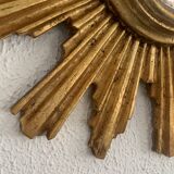 Vintage mirror 1960 sun witch gold leaf - 40 cm