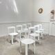 Suite de chaises vintage blanc cassé