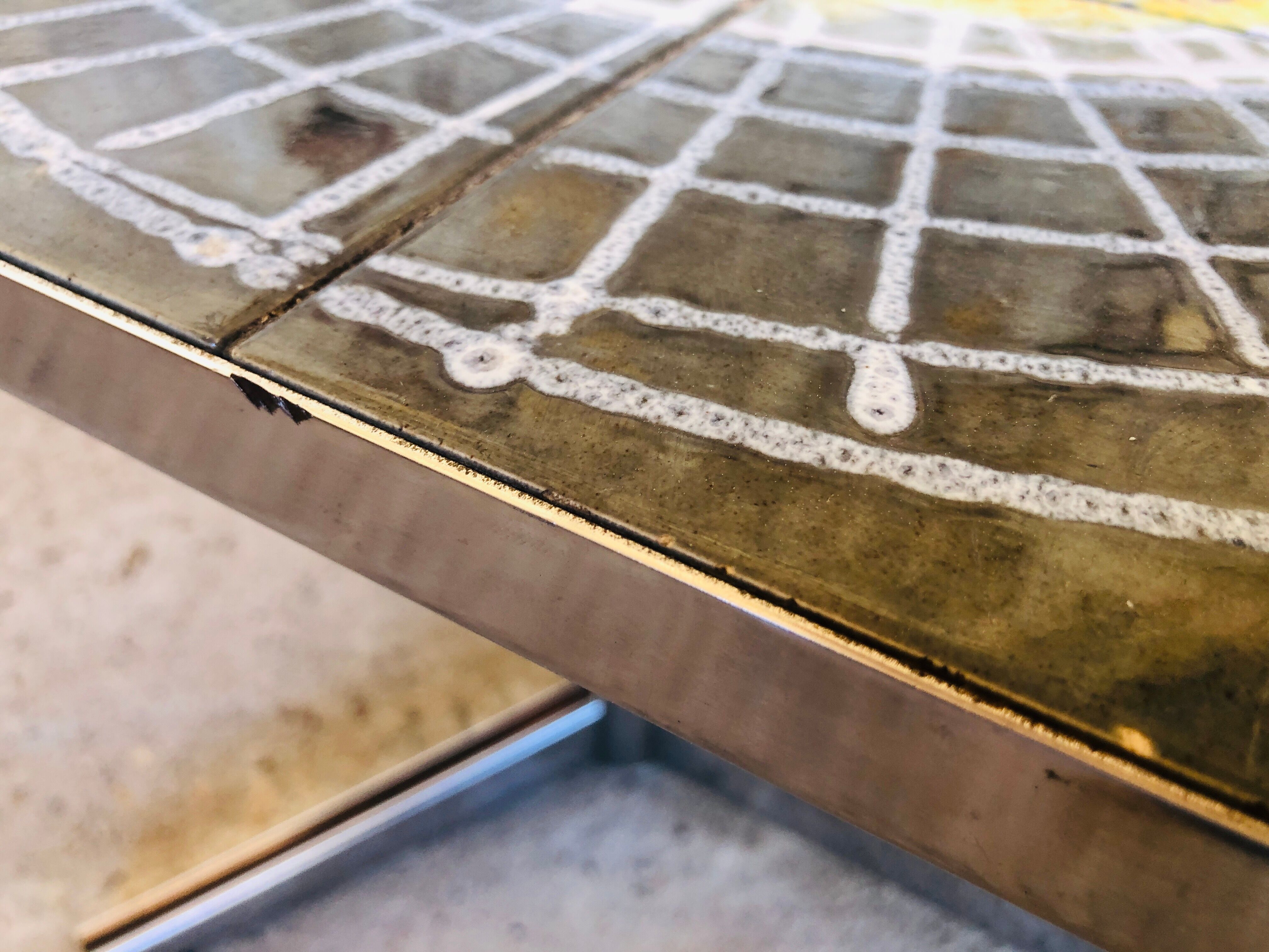 Ceramic and chrome coffee table circa 1970