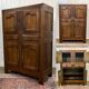 19th century Breton 4-door chestnut sideboard