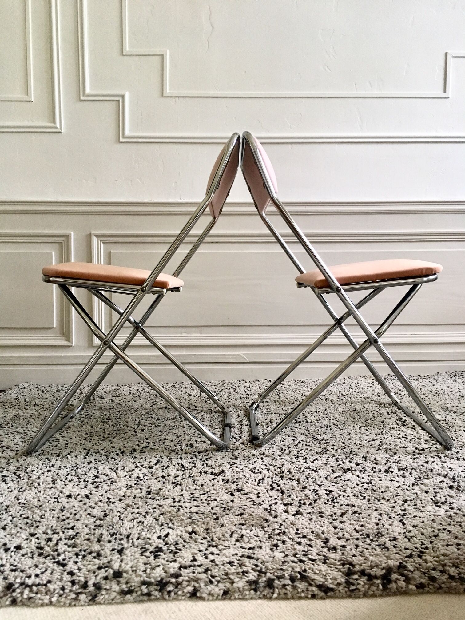 Restored vintage folding chairs
