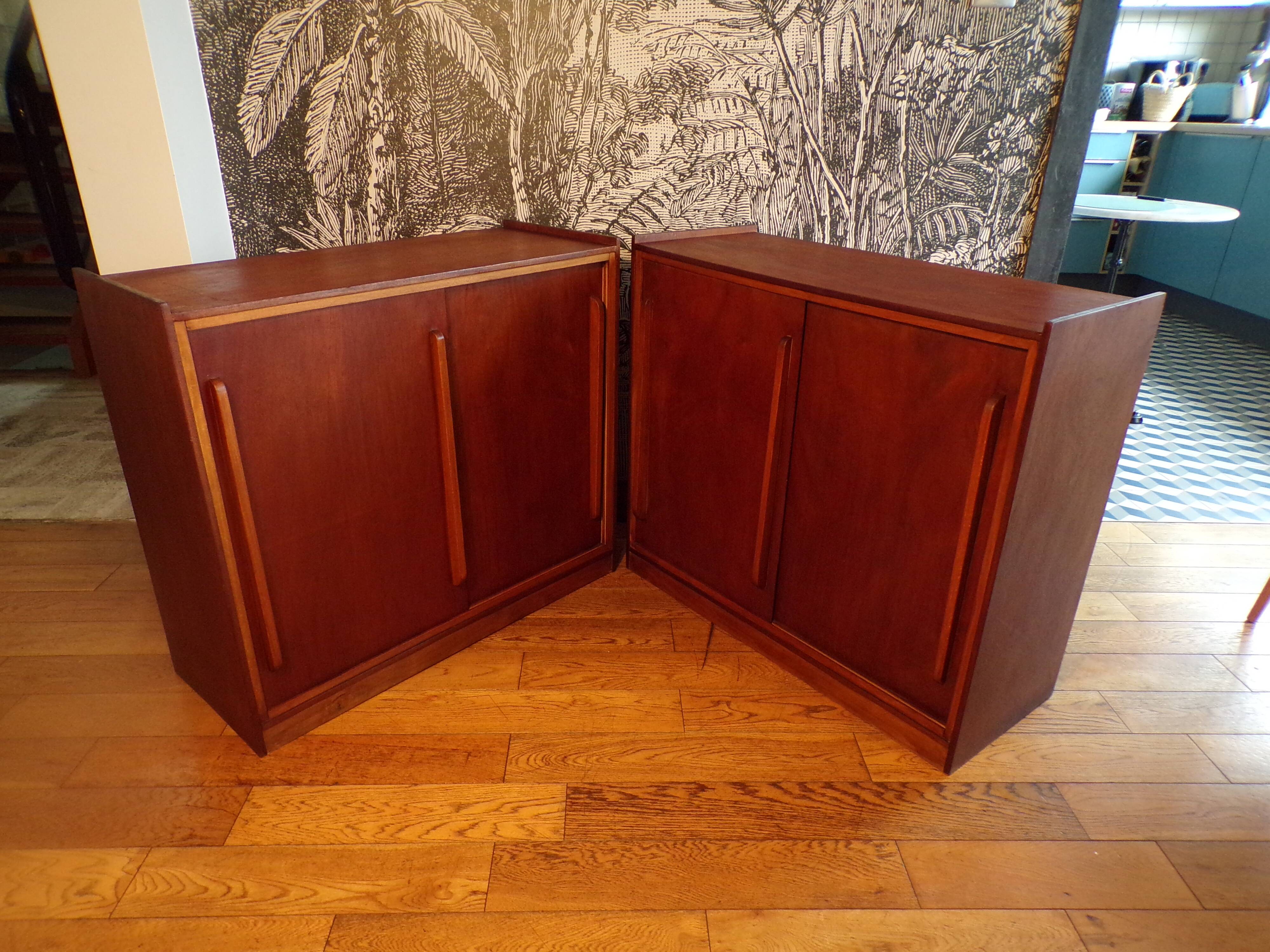 Duo of trade furniture with sliding doors