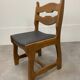 6 vintage solid wood brutalist chairs