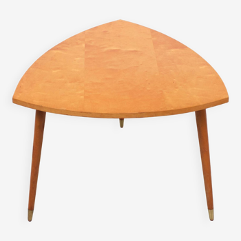 Table basse triangle en bois d'érable années 1950 hollande