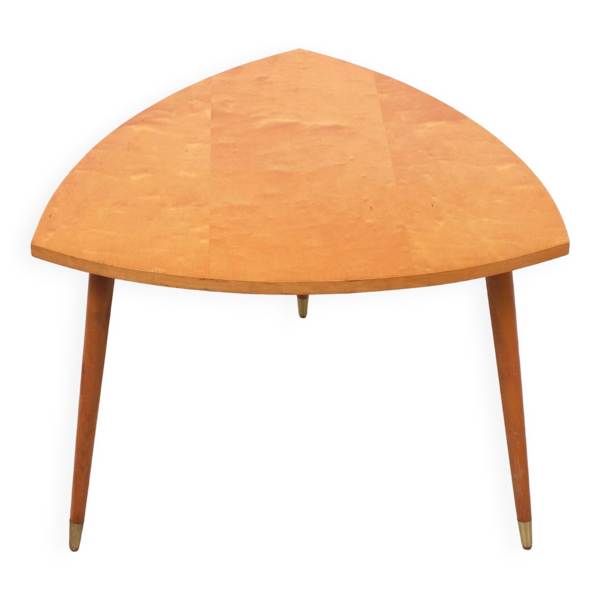 Table basse triangle en bois d'érable années 1950 hollande