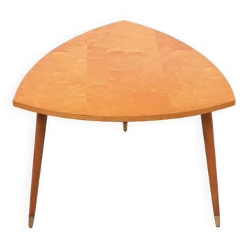 Table basse triangle en bois d'érable années 1950 hollande