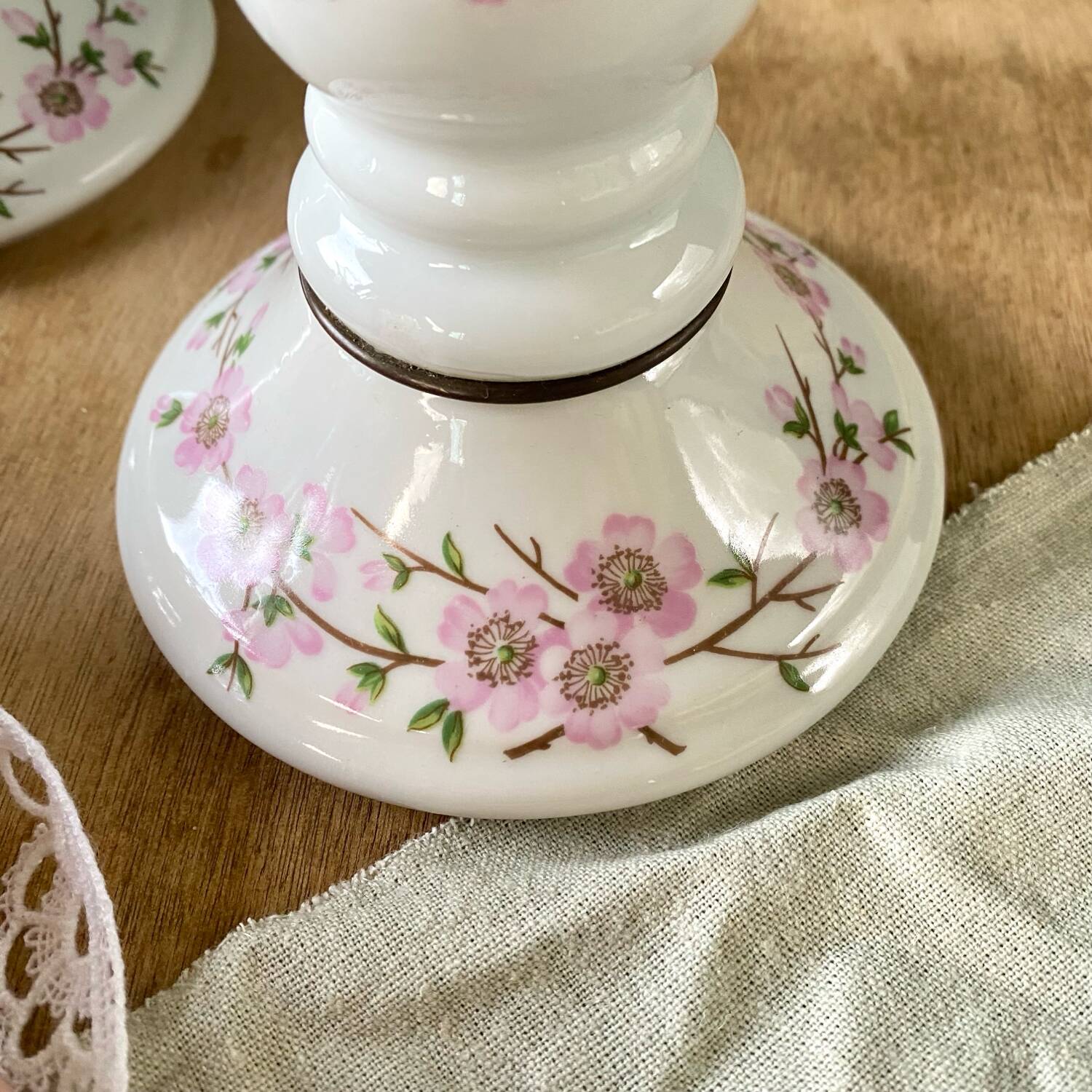 Pair of porcelain candlesticks from Paris