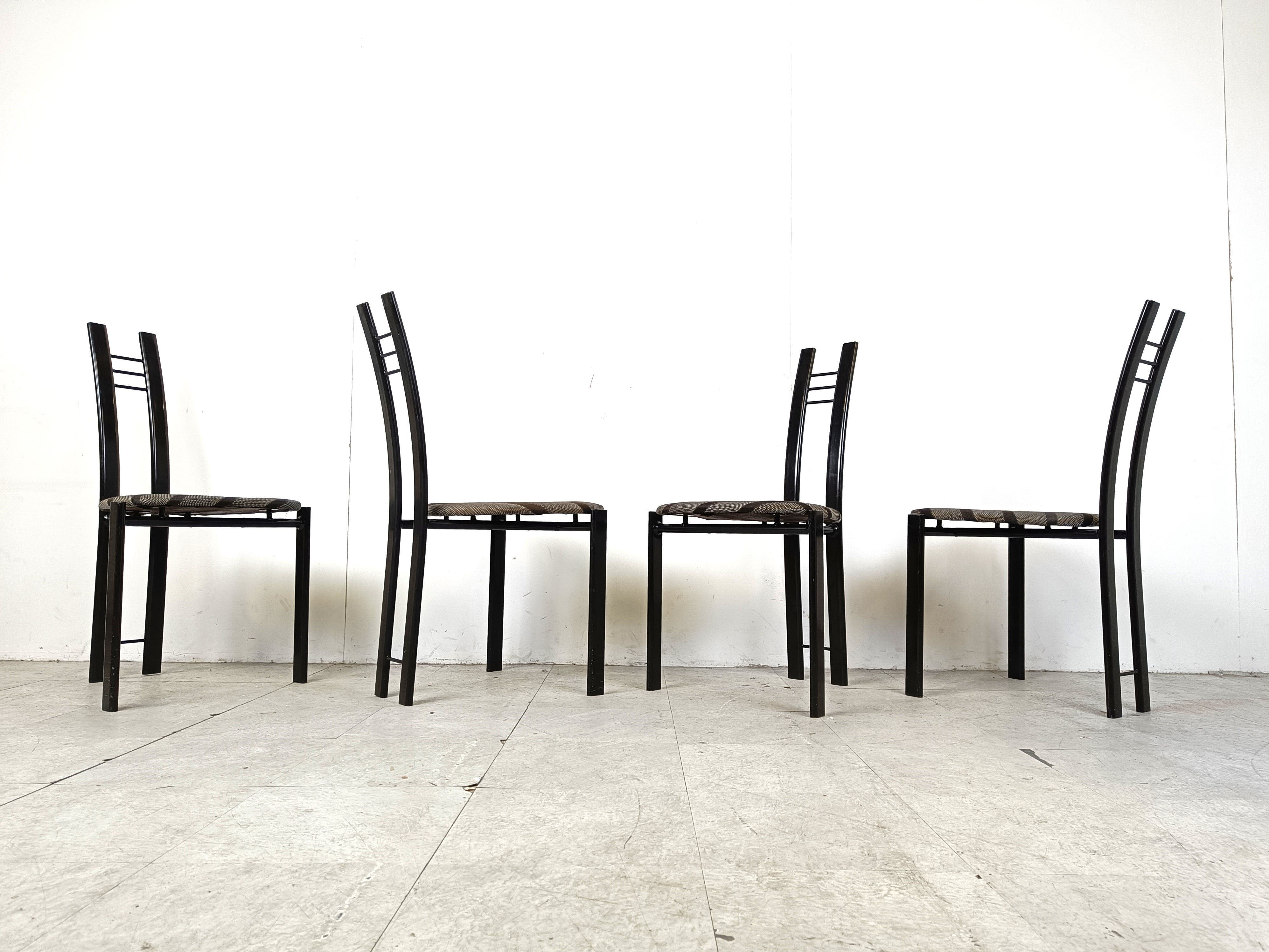 Postmodern dining chairs, 1980s set of 4