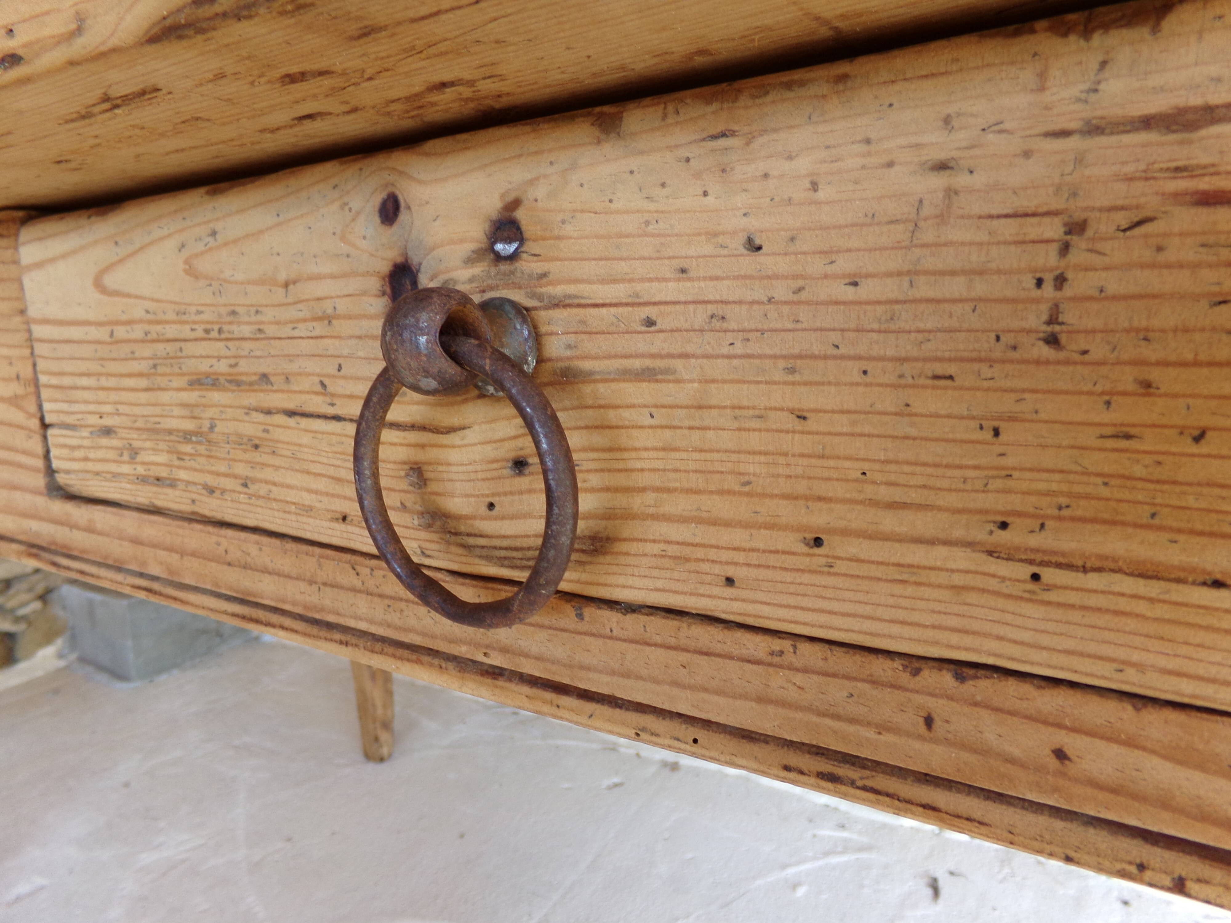 Farmhouse table in raw wood