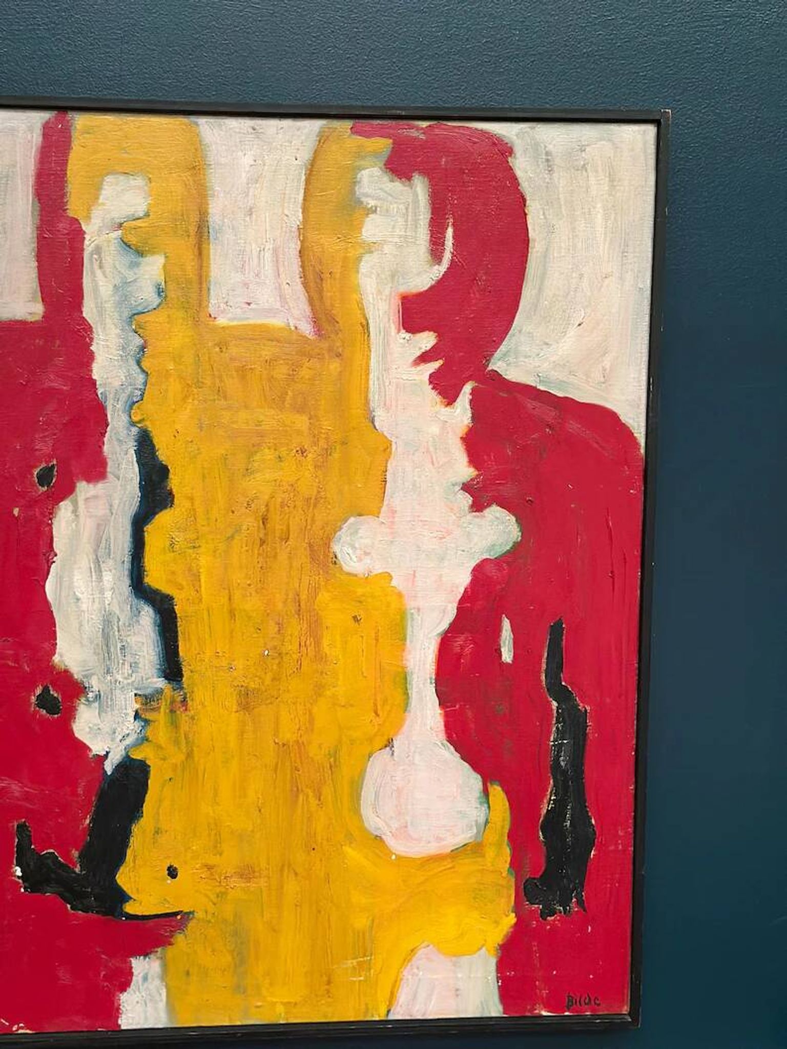 Large original Danish oil painting - "The Couple" by Max Bilde (1919-2011) - Signed 1968 - Framed - 94 × 75 cm (37" × 29.5")