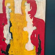 Large original Danish oil painting - "The Couple" by Max Bilde (1919-2011) - Signed 1968 - Framed - 94 × 75 cm (37" × 29.5")