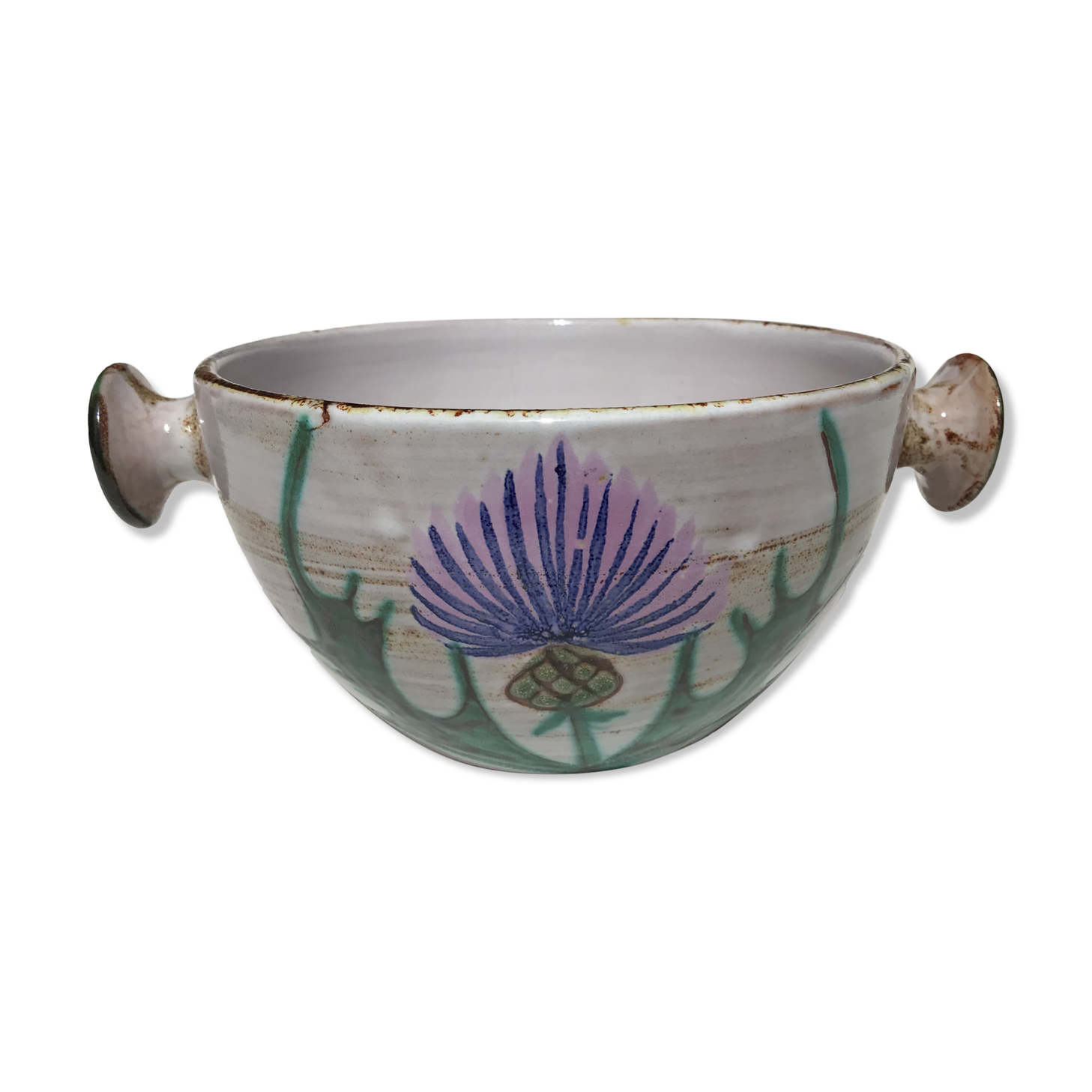 Bowl Vallauris décor thistles diameter 13cm