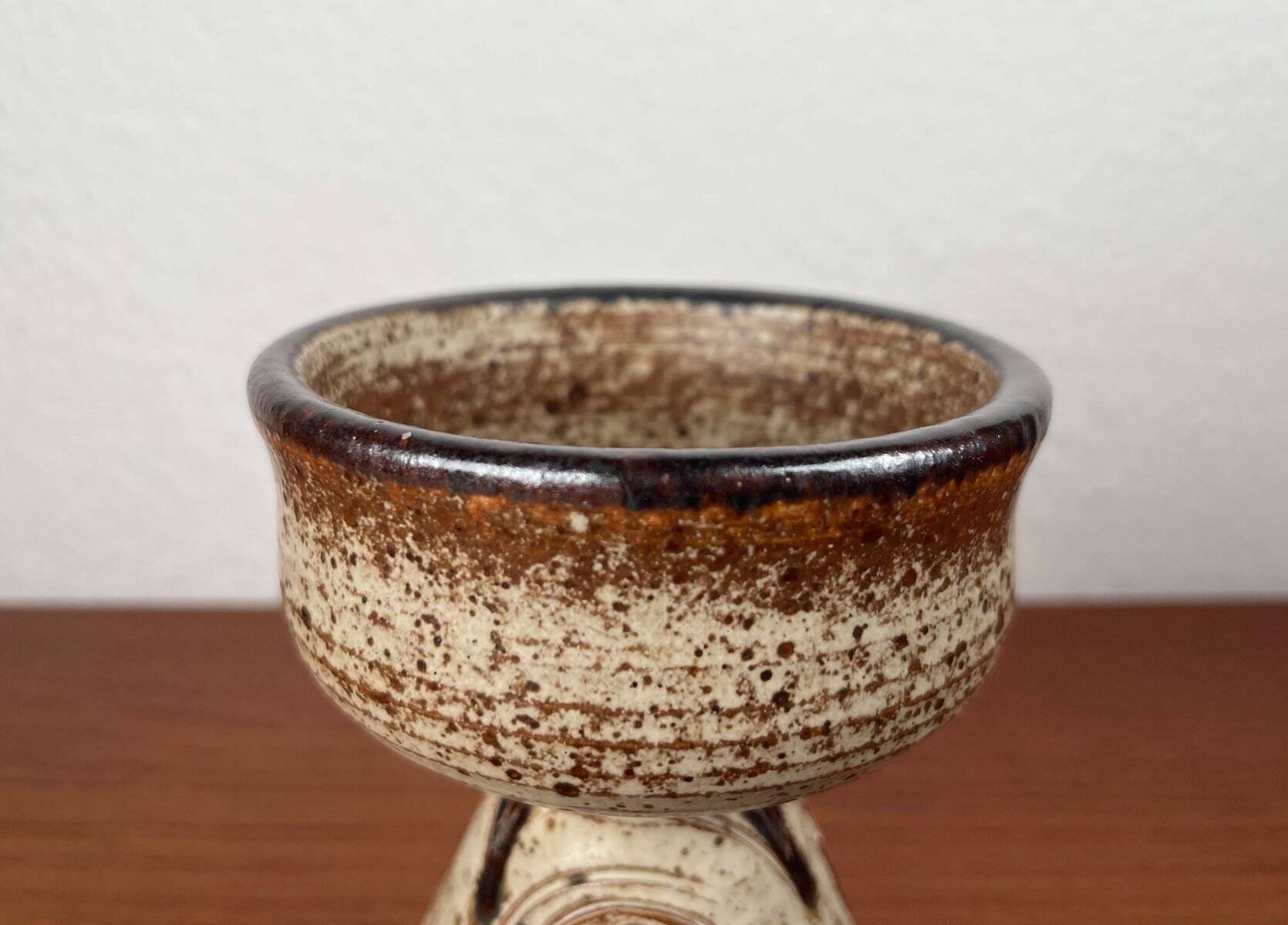 Mid-century modern Danish studio pottery candlestick by Tingkeramik, 1960s