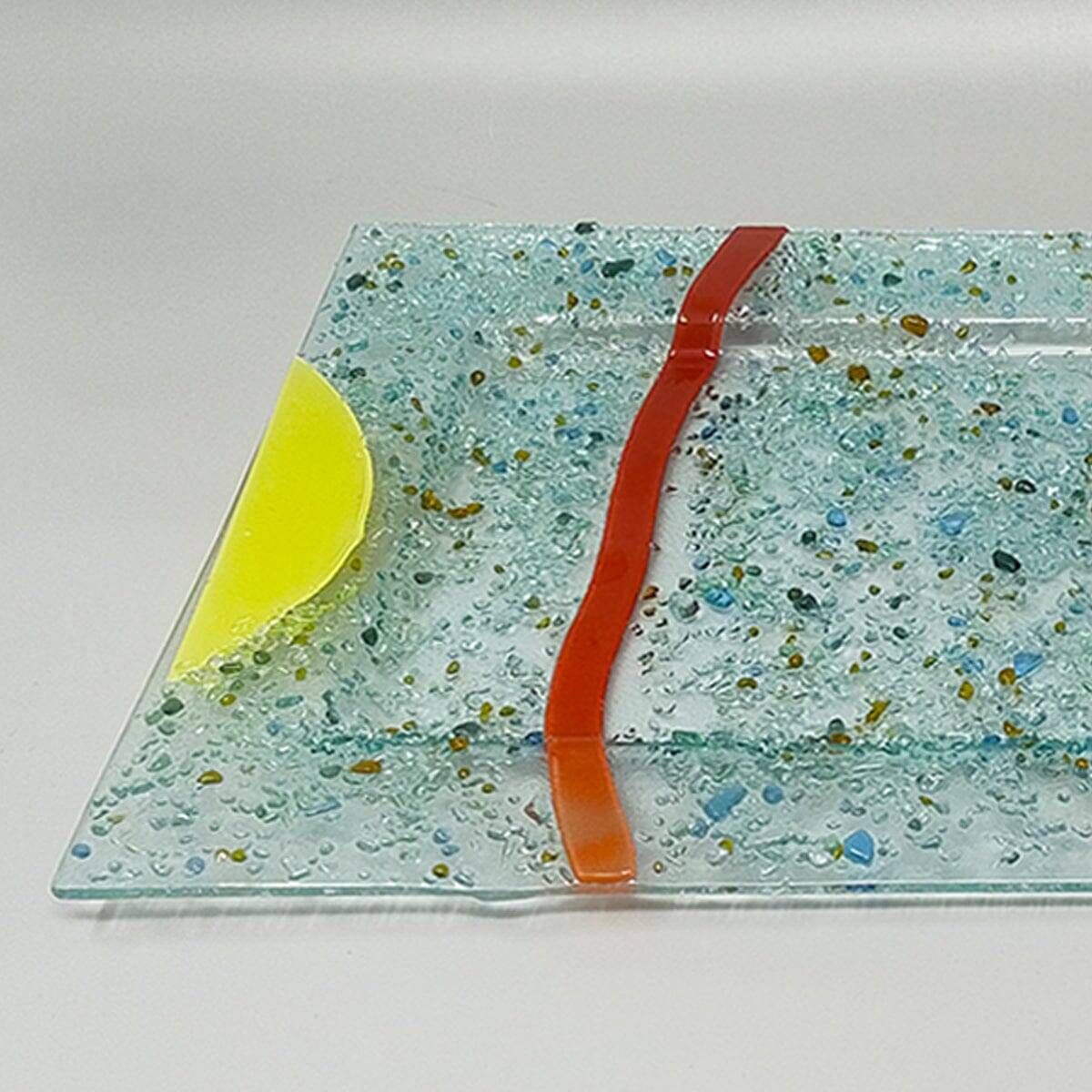 1970s Astonishing Tray By Albatros in Murano Glass. Made in Italy