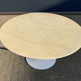 Vintage round Knoll Tulip eettafel (137cm) Marmer