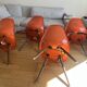 4 Chaises Charles & Ray Eames Herman Miller DSW orange