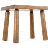 Brutalist oak side table / stool