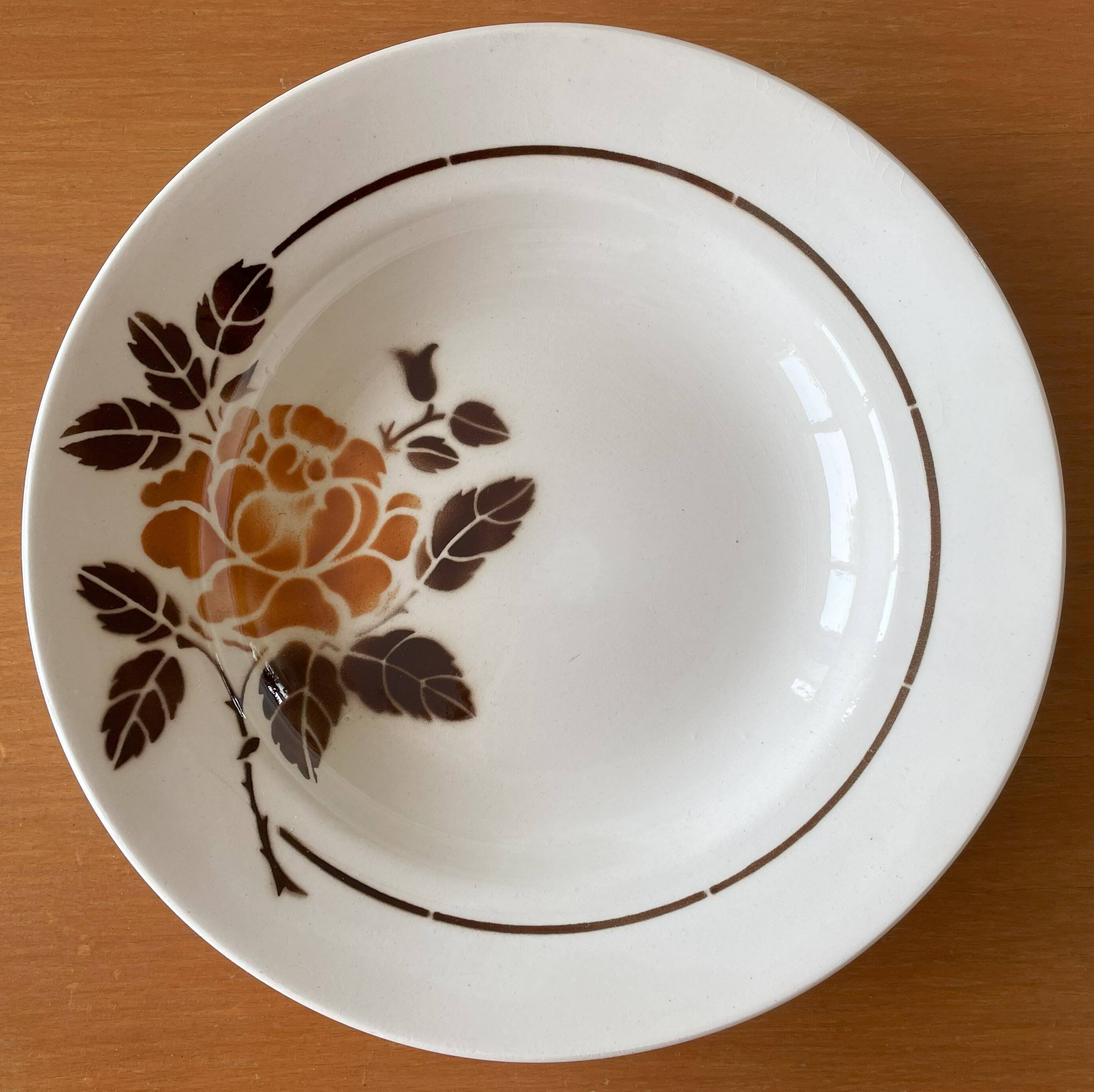 6 old earthenware soup plates from Saint-Amand (North)