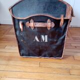 Malle de voyage ancienne en cuir