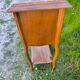 Louis XV style bedside table in wood veneer and marble