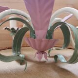 Lustre iron and painted sheet flowers camellias