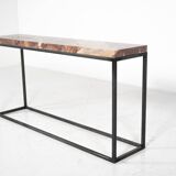 Mid-Century Modern Marble and Iron Console