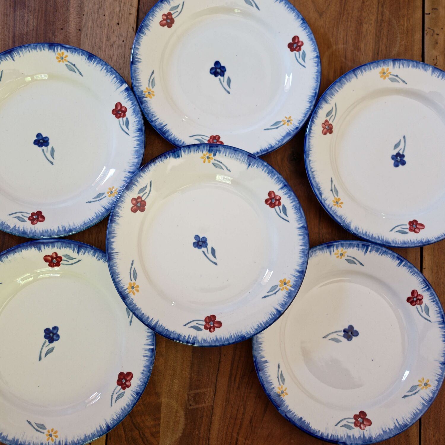 Lot 6 dessert plates Sarreguemines Digoin Mary Lou