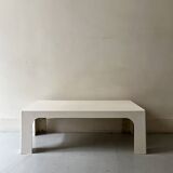 Table basse Prisunic en fibre de verre blanc cassé, design 1970