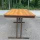 Mid-Century wooden and steel folding table brown 1970 120x70cm