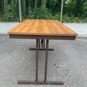 Mid-Century wooden and steel folding table brown 1970 120x70cm