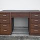 Art deco desk, oak minister's office, large 2-box desk, drawer desk, 40's