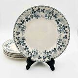 Ironstone dinner plates by E. Bourgeois, Catinat pattern, late 19th century