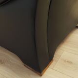 Black armchair, Italian design, 1980s, manufacture: Italy