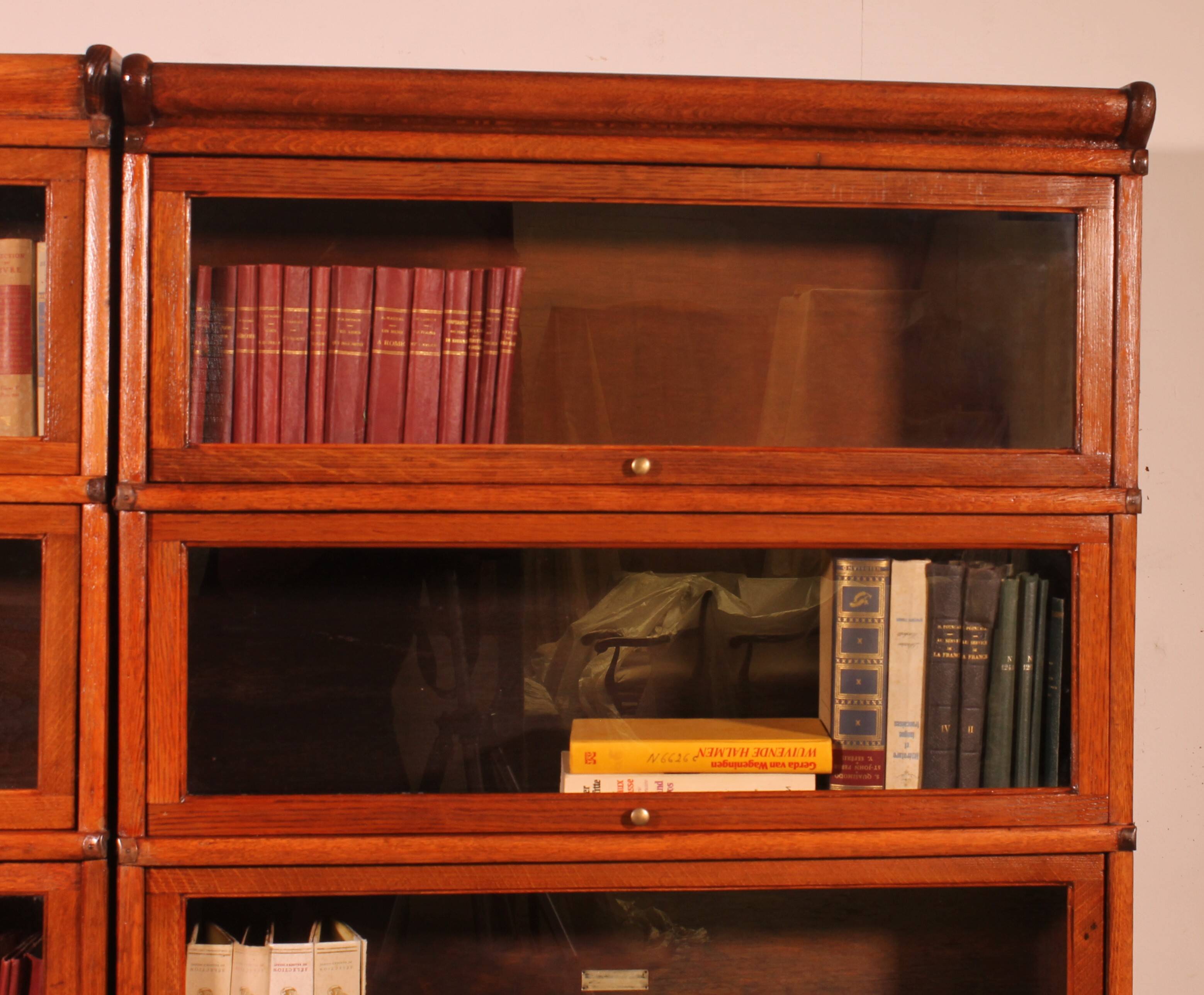 paire de bibliothèque Globe Wernicke en chêne circa 1900