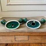 Pair of ceramic candle holders