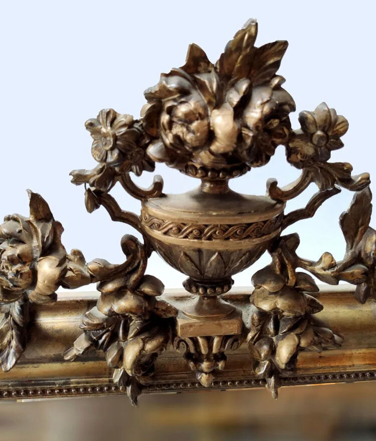 Mirror Louis philippe with pediment late 19th  81x143cm