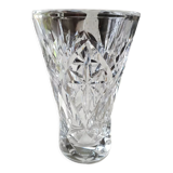 Crystal vase signed Sèvres France, star motifs, crosses, hardwoods