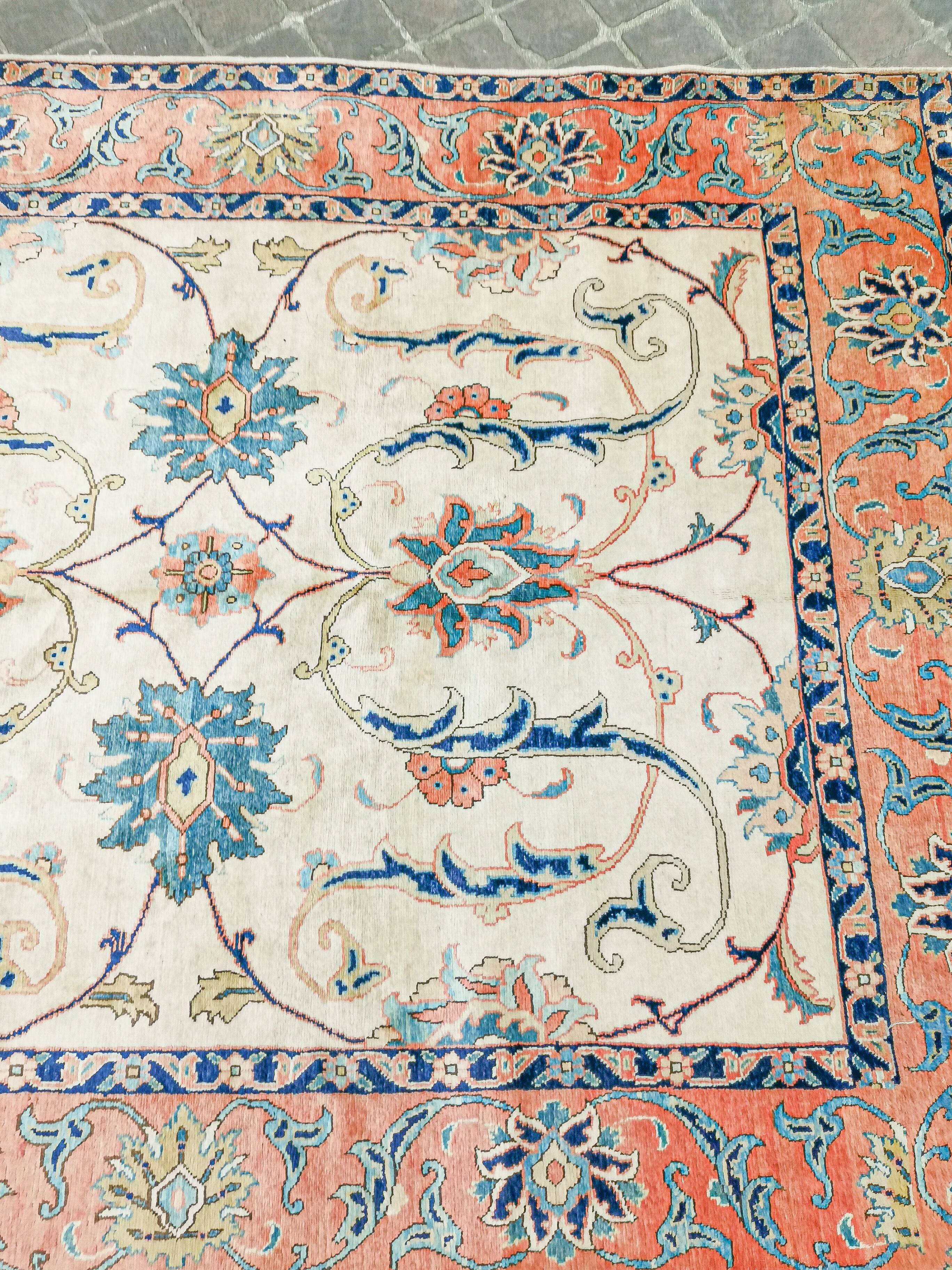Heriz handmade Persian vintage oriental rug 240 x 195 cm