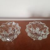 Set of 2 glass candle holders