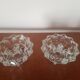 Lot de 2 bougeoirs en verre