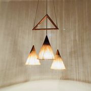 Teakwood and Sisal Cascading Lamp by Temde