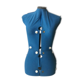 Mannequin de couture bleu dimensions réglables vintage