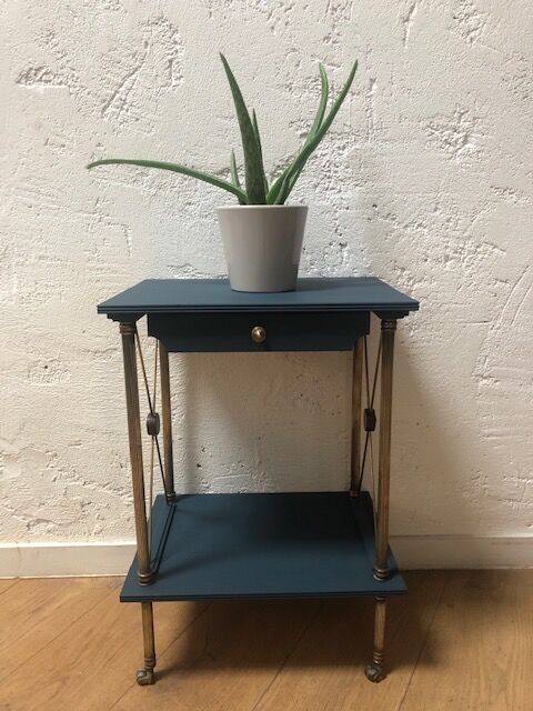 Painted wood and brass harness