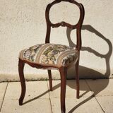 2 Chaises anciennes style Louis XV en noyer
