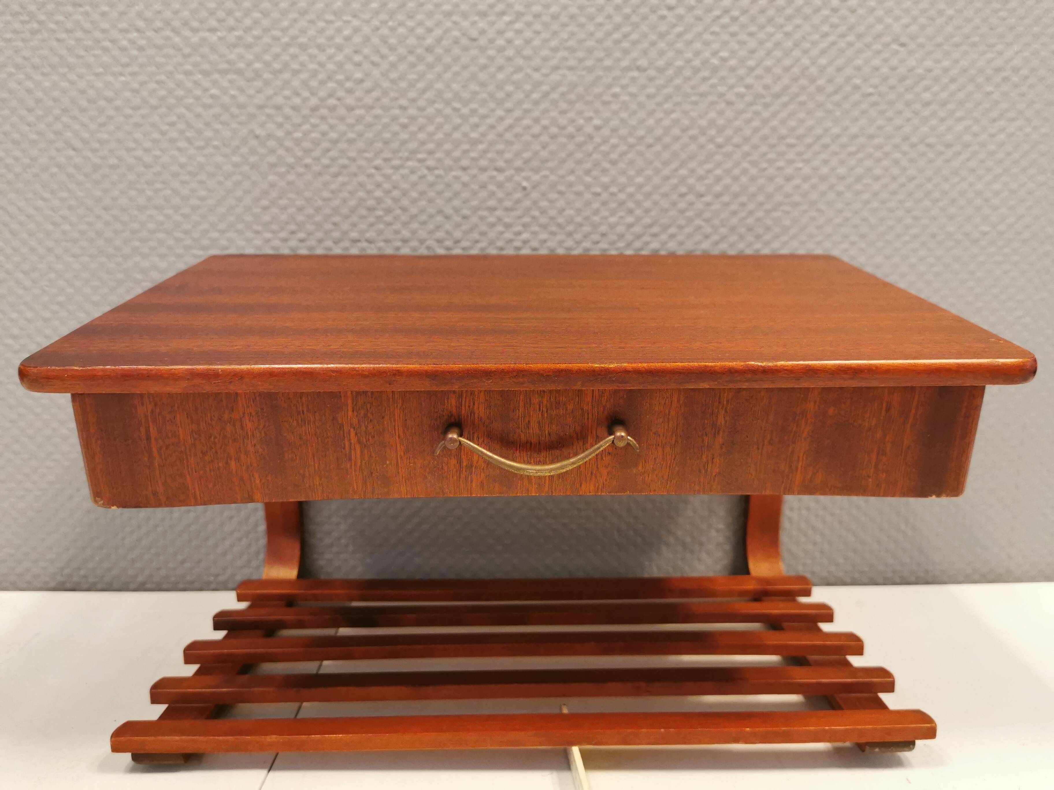 Small wall-mounted furniture, with top, drawer and botto, danish 1970s