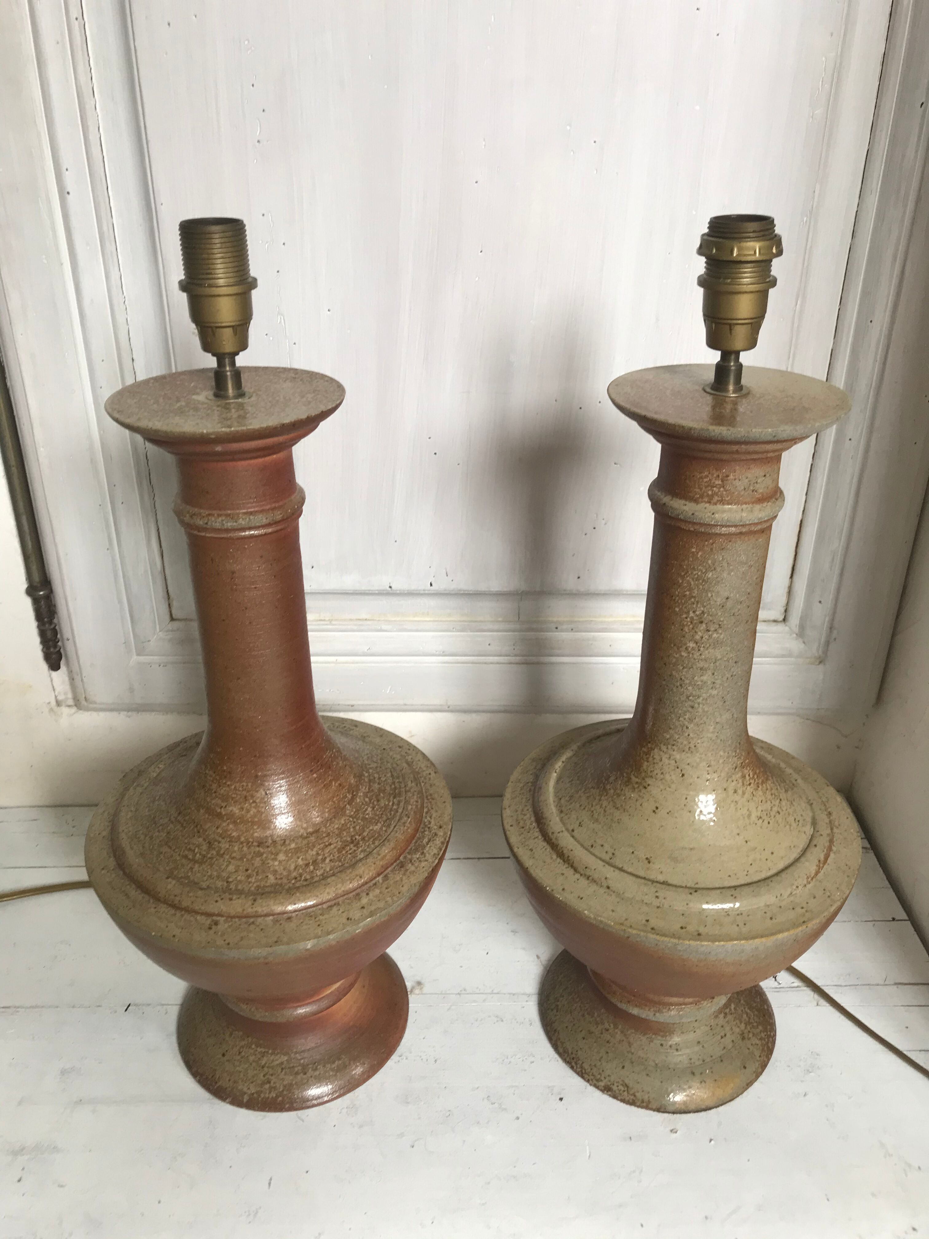 Pair of sandstone lamp