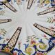 Old dish in polychrome earthenware from Desvres decorated from Rouen, signed, 34 cm