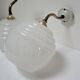 Pair of porcelain sconces brass glass of clchy white art deco