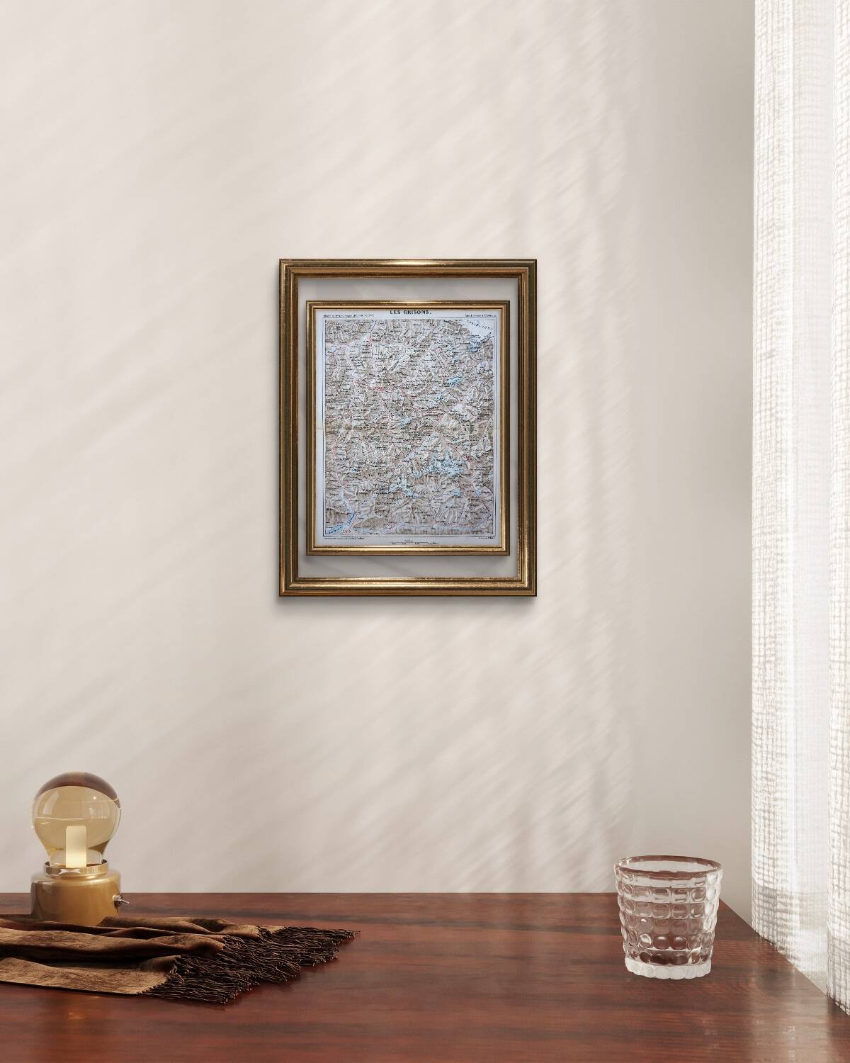 Imprimée en 1844, les Grisons, Suisse.