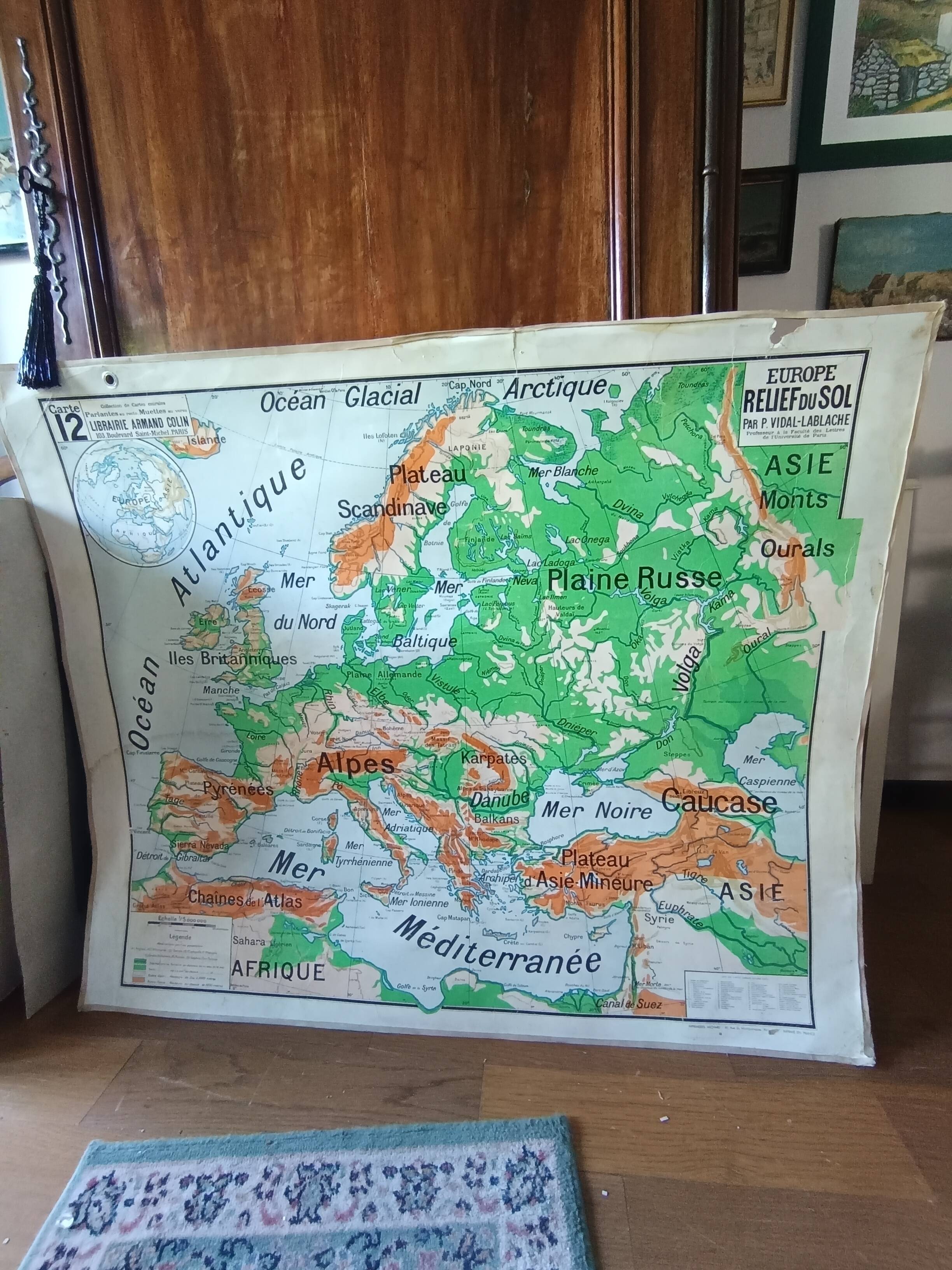 old school map 1950 Paul Vidal Labache n°12